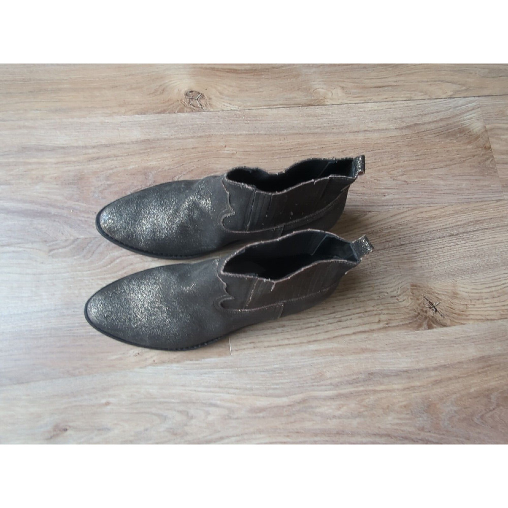 Golden Goose Crosby Western Chelsea Boots Womens 38 Gold Mettalic - Picture 12 of 16